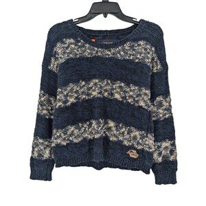 Superdry Chunky Knit Sweater Women Size S Striped Coastal Slouchy Pullover 90s